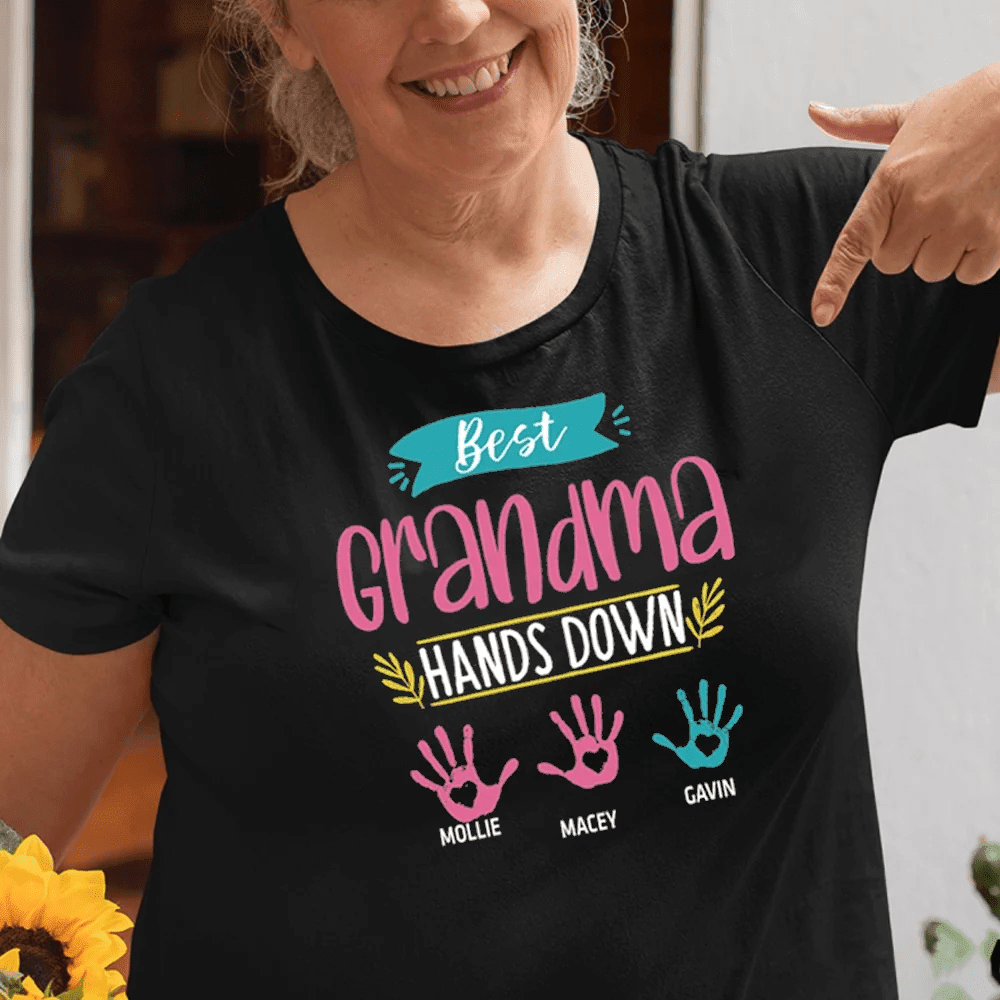 Custom name Rest Grandma Hands Down Shirt Gift For Grandma