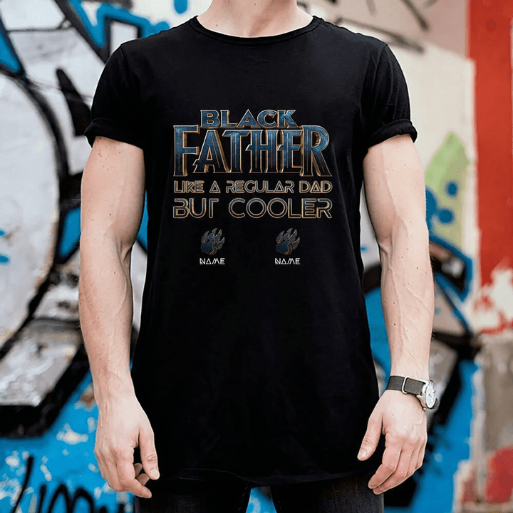 Black Father Like A Regular Dad T-Shirts Personalized Gift For Dad