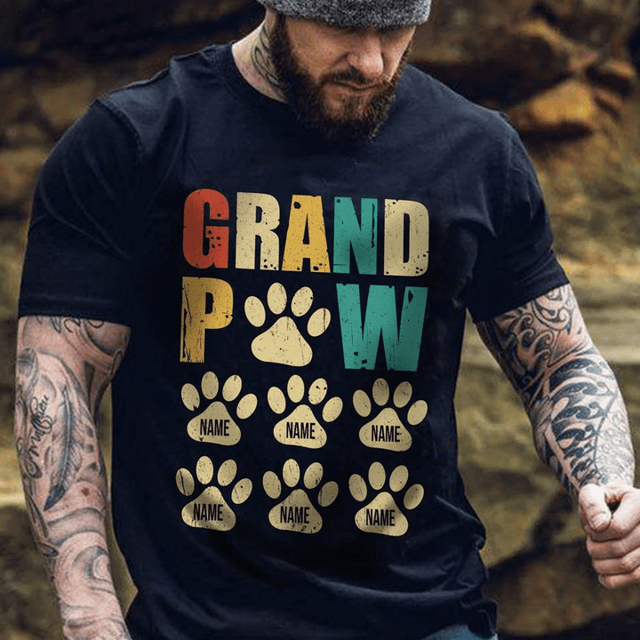 Personalized Gift For Dog Granpa GrandPaw T-shirt