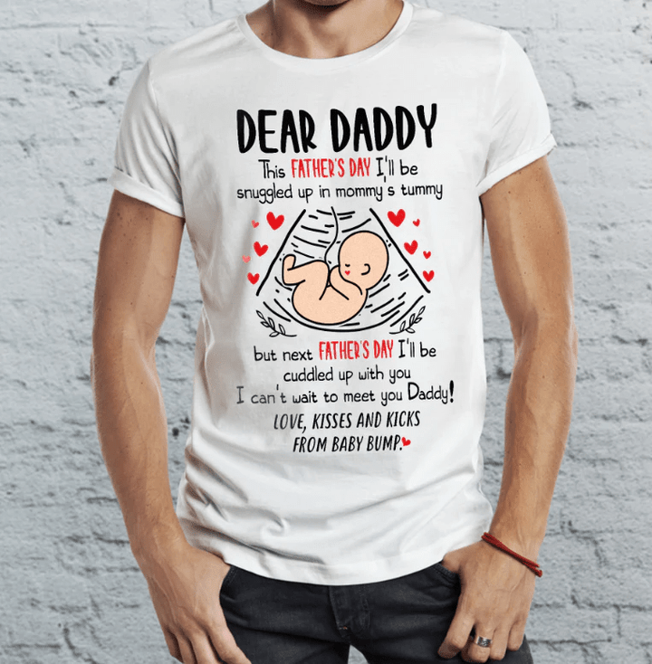 Gift For Dad To Be Father's Day I Can't Wait To Meet You T-shirt