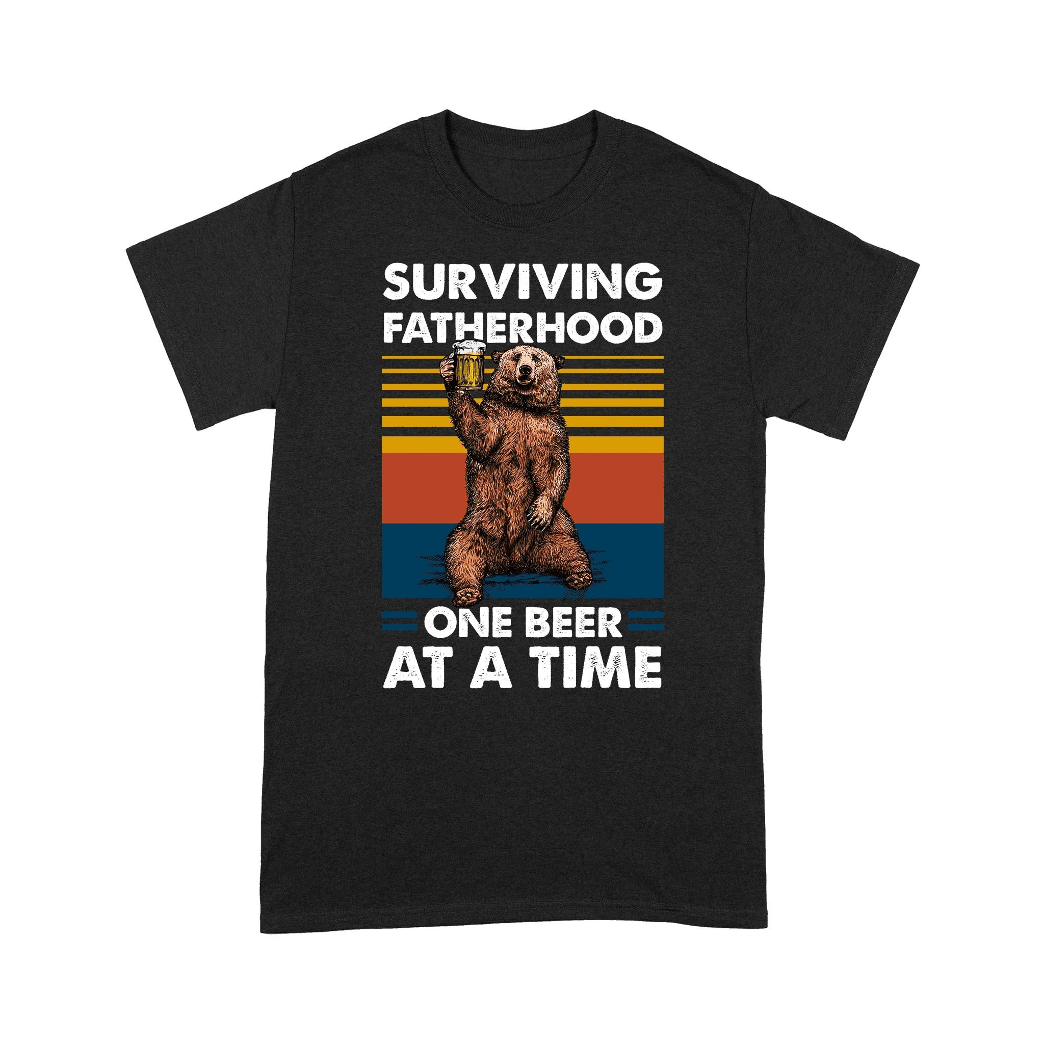 Gift For Husband Surviving Fatherhood One Beer At A Time Dad T-shirt