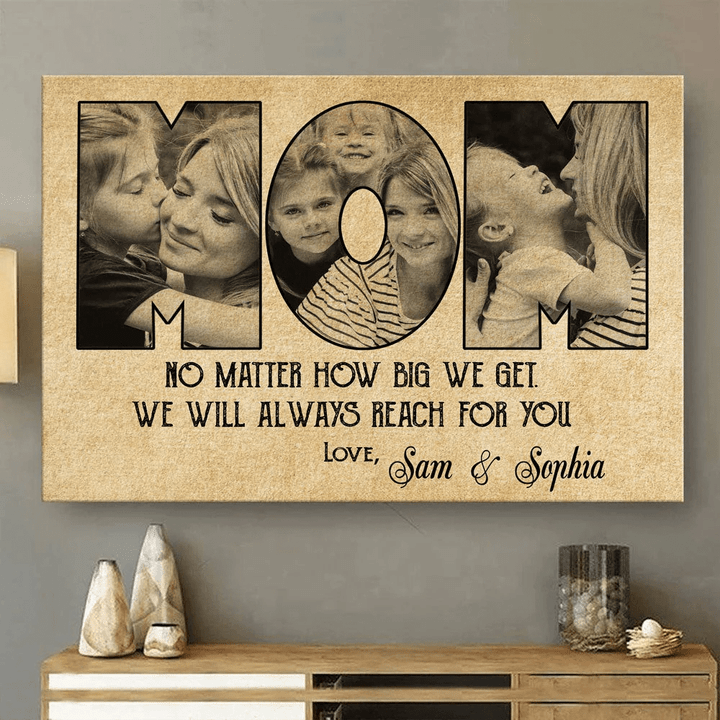 For Mom We Will Always Reach For You Personalized Poster Canvas
