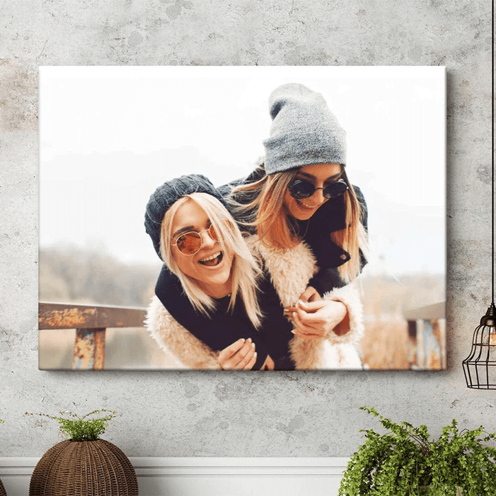 Personalized Image Best Friend Picture Canvas Home Decor Wall Art