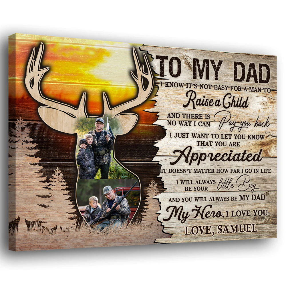 My Hero To My Dad Photo Canvas Personalized Gift For Dad From Son