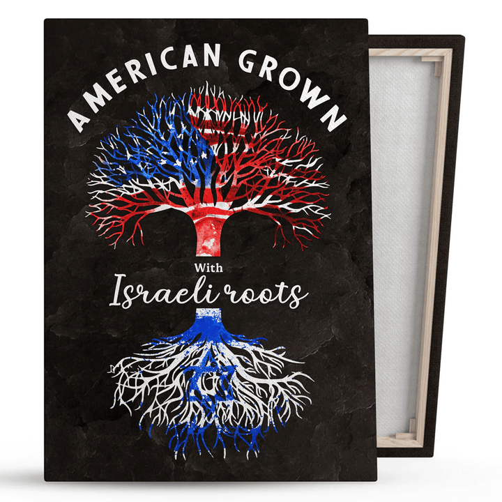American Grown Israeli Roots Gift For Expats Canvas