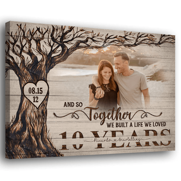 Wife Husband A Life We Loved 10th Anniversary Personalized Canvas