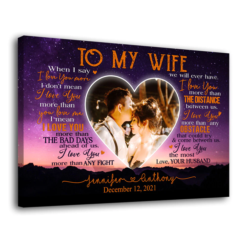 To My Wife When I Say Love You Wedding Anniversary Personalized Canvas