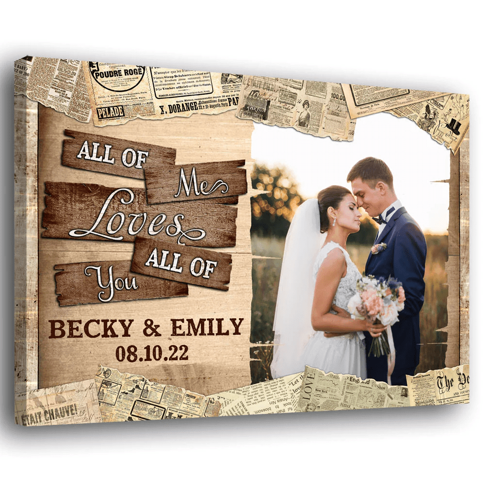 Wife Husband All Of Me Anniversary Personalized Canvas