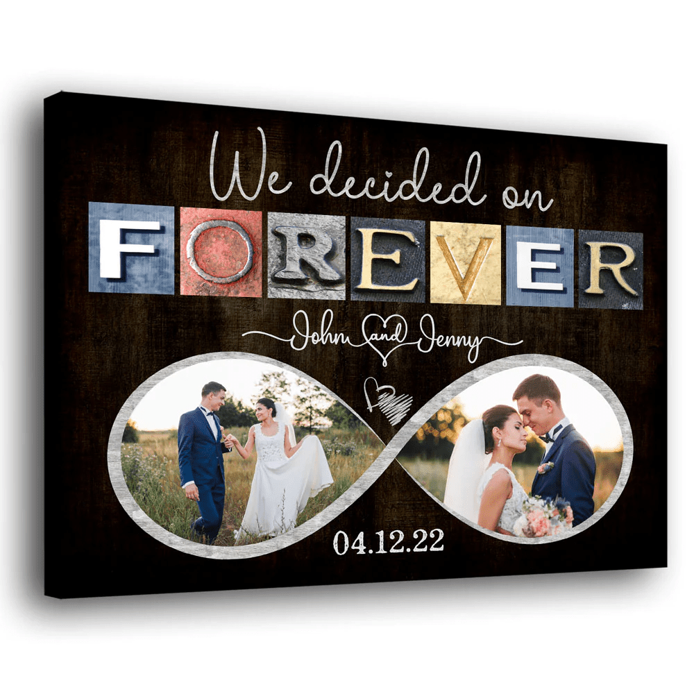 Couple Wedding Anniversary Newlywed Forever Personalized Canvas