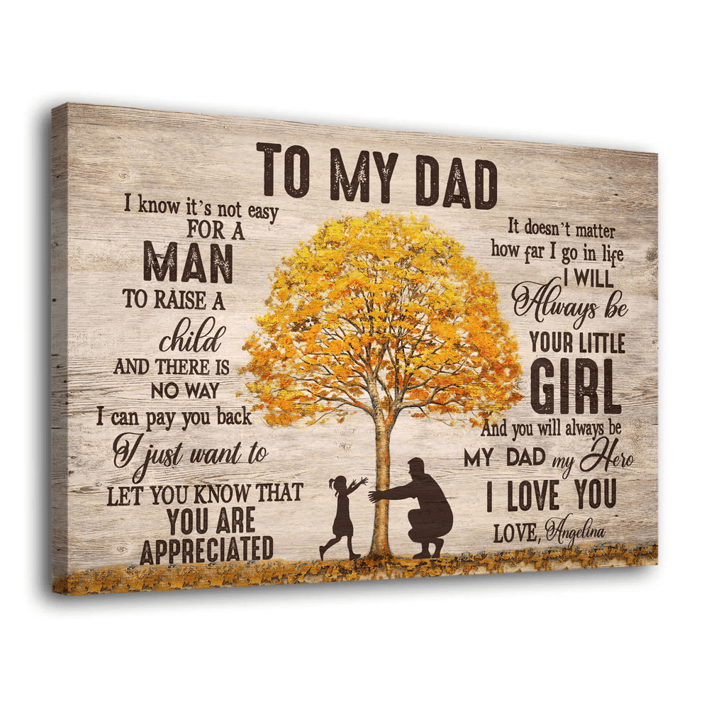 Your Little Girl Canvas Personalized Gift For Dad From Daughter