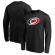 Men's Fanatics Branded Black Carolina Hurricanes Primary Team Logo Long Sleeve T-Shirt