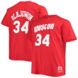 Men's Mitchell & Ness Hakeem Olajuwon Red Houston Rockets Big & Tall Hardwood Classics Name & Number T-Shirt