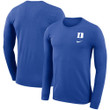 Men's Nike Royal Duke Blue Devils Logo Stack Legend Performance Long Sleeve T-Shirt