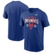 Men's Nike Royal New York Mets 1986 World Series 35th Anniversary Infamous T-Shirt
