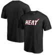 Men's Fanatics Branded Black Miami Heat Primary Wordmark T-Shirt