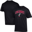 Men's Champion Black Cincinnati Bearcats Arch Over Logo T-Shirt