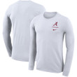 Men's Nike White Alabama Crimson Tide Logo Stack Legend Performance Long Sleeve T-Shirt