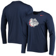 Men's Nike Navy Gonzaga Bulldogs School Logo Legend Performance Long Sleeve T-Shirt