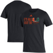 Men's adidas Black Miami Hurricanes Team Sideline Locker Slogan Amplifier T-Shirt