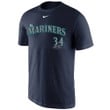 Men's Nike Felix Hernandez Navy Seattle Mariners Player Signature T-Shirt