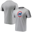 Men's Fanatics Branded Gray Chicago Cubs Team Logo Space-Dye T-Shirt