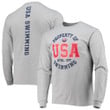 Men's Heathered Gray USA Swimming Property Of Long Sleeve T-Shirt