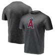 Men's Fanatics Branded Charcoal Los Angeles Angels Official Logo Space Dye T-Shirt