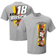 Men's Joe Gibbs Racing Team Collection Gray Kyle Busch M&M's Mix Graphic 2-Spot T-Shirt