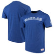 Men's Mitchell & Ness Heathered Royal Dallas Mavericks Hardwood Classics Throwback Logo Tri-Blend T-Shirt