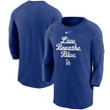 Men's Nike Royal Los Angeles Dodgers Local Phrase Tri-Blend 3/4-Sleeve Raglan T-Shirt