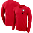 Men's Nike Red Georgia Bulldogs Team Logo Stack Legend Performance Long Sleeve T-Shirt