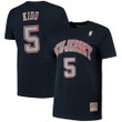 Men's Mitchell & Ness Jason Kidd Navy New Jersey Nets Hardwood Classics Stitch Name & Number T-Shirt