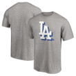 Men's Fanatics Branded Heathered Gray Los Angeles Dodgers Red White and Team Logo T-Shirt
