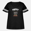 Women's Curvy Vintage Sports T-Shirt Poppy The Man The Myth The Bad Influence