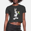 Women's Cropped T-Shirt Looney Tunes Bugs Bunny Pose Carrot