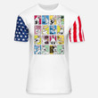 Unisex Stars & Stripes T-Shirt Looney Tunes Bugs Bunny Tiles