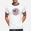 Men's Ringer T-Shirt USA Made in America flag stamp