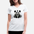 Women's V-Neck T-Shirt Inked Panda Bear