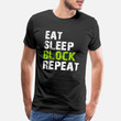 Men’s Premium T-Shirt Eat Sleep Block Repeat Shirt For Football Offensiv