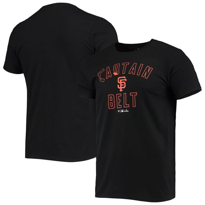 Men's Brandon Belt Black San Francisco Giants Captain Typography T-Shirt