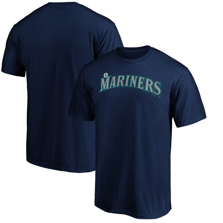 Men's Fanatics Branded Navy Seattle Mariners Official Wordmark T-Shirt