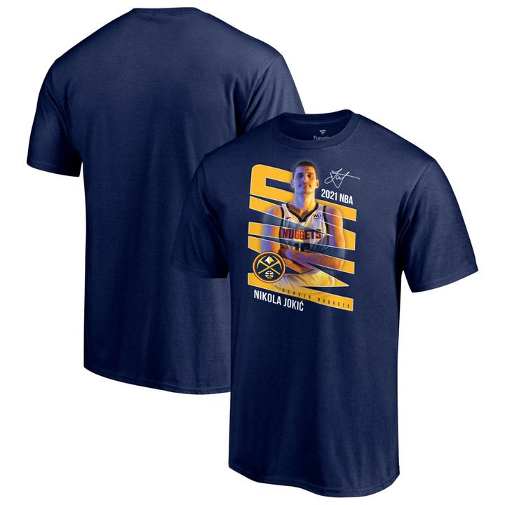 Men's Fanatics Branded Nikola Jokic Navy Denver Nuggets 2021 NBA MVP T-Shirt