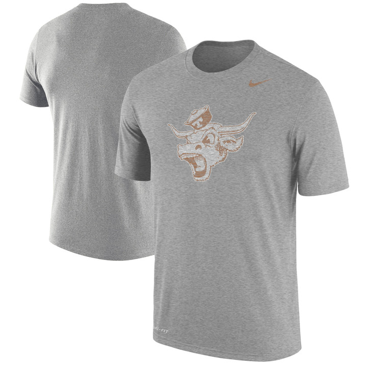 Men's Nike Heathered Gray Texas Longhorns Vintage Logo Performance T-Shirt
