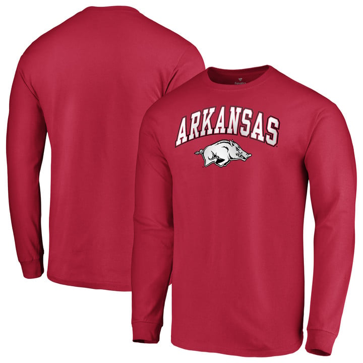 Men's Fanatics Branded Cardinal Arkansas Razorbacks Campus Long Sleeve T-Shirt