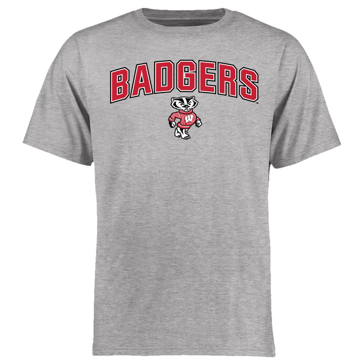 Men's Ash Wisconsin Badgers Proud Mascot T-Shirt