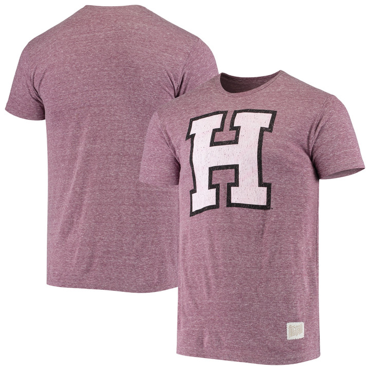 Men's Original Retro Brand Heathered Crimson Harvard Crimson Vintage Tri-Blend T-Shirt