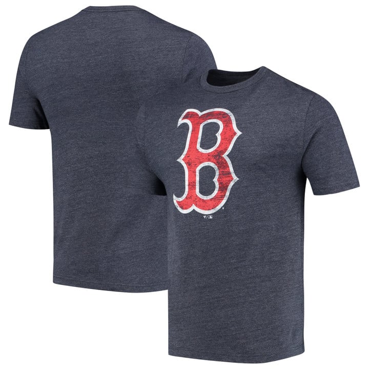 Men's Fanatics Branded Navy Boston Red Sox Weathered Official Logo Tri-Blend T-Shirt
