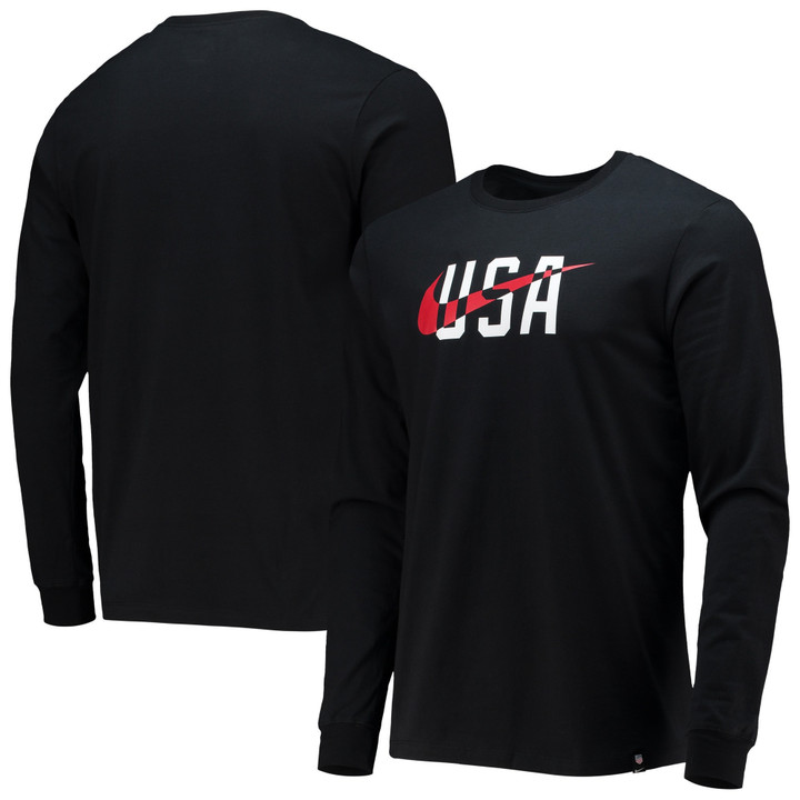 Men's Nike Black Team USA Swoosh Long Sleeve T-Shirt