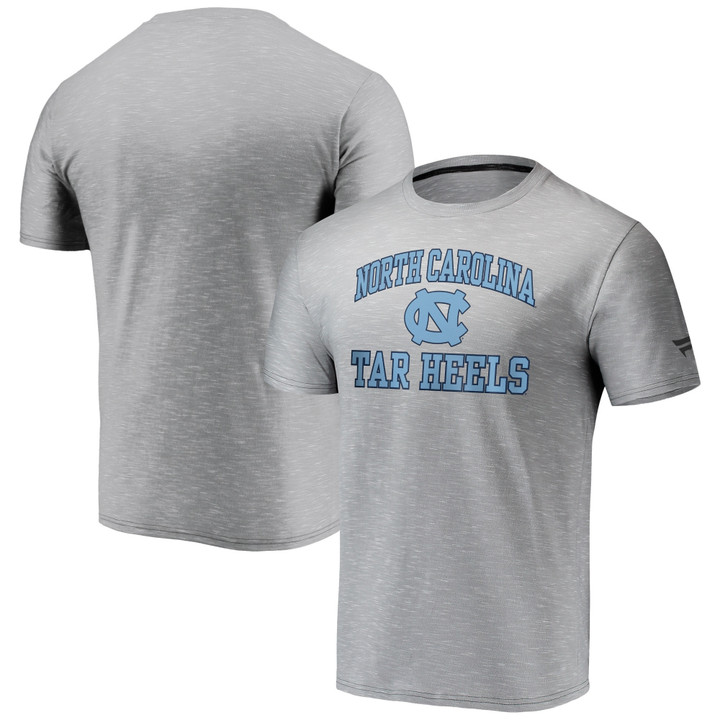 Men's Fanatics Branded Gray North Carolina Tar Heels Heart and Soul Space-Dye T-Shirt