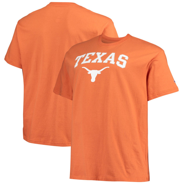 Men's Champion Texas Orange Texas Longhorns Big & Tall Arch Over Wordmark T-Shirt